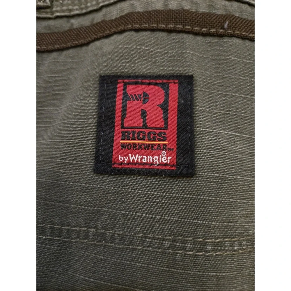 Wrangler Riggs Workwear Ranger Pants Green Ripstop Cargo 3W060BL Mens 36x32